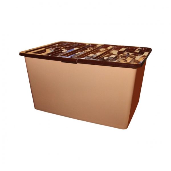 Контейнер 250л (964х713х512)с крышкой бежевый
