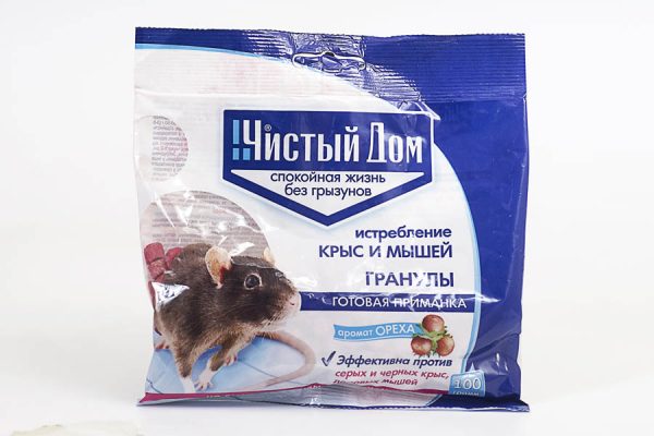 Гранулы ореховые Чистый дом, от крыс и мышей, 125г, 03-350