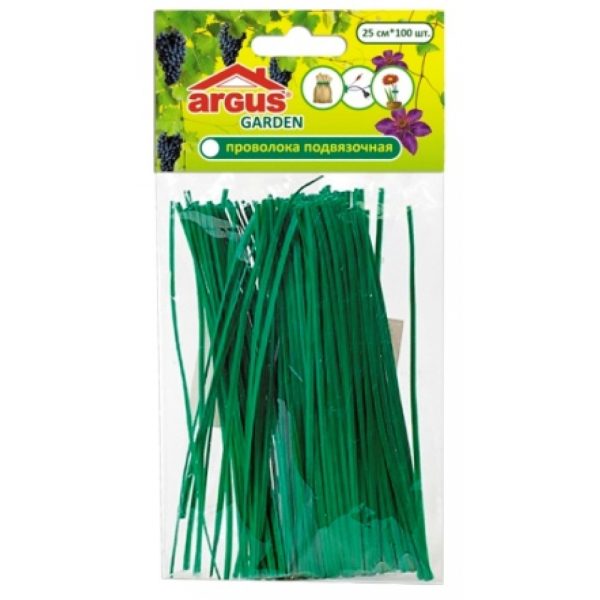 ARGUS GARDEN проволока для подвязки растений в нарезке 100 шт по 25 см