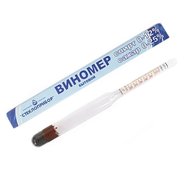 Виномер стеклянный, 0-12 градусов, 1/50