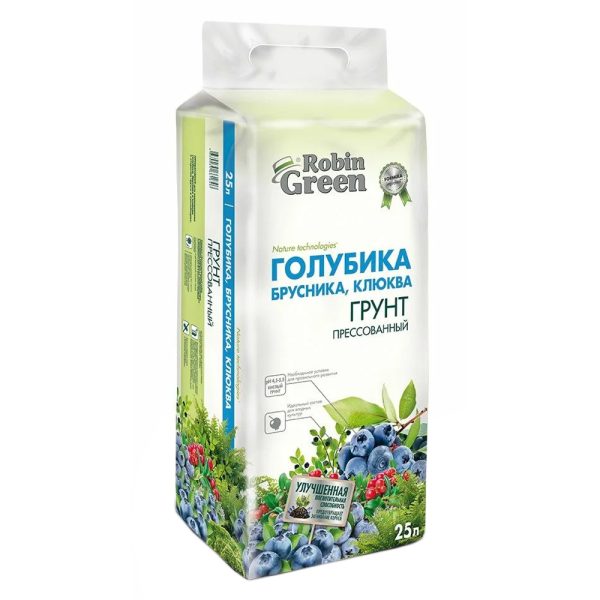 Грунт "Robin Green" Для голубики, брусники и клюквы, брикетированный, 25л