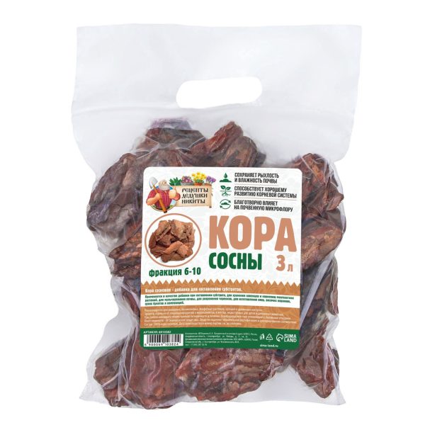 Кора сосны РЕЦЕПТЫ ДЕДУШКИ НИКИТЫ, фр. 6-10, 3 л