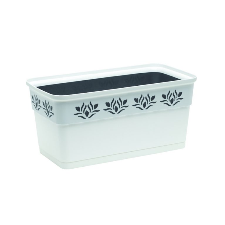 Балконный ящик ФЛЕР, 30 см, белый с поддоном