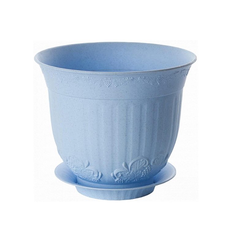 Кашпо АНГАРА 1,5л. голубой с поддоном (Ангарск)