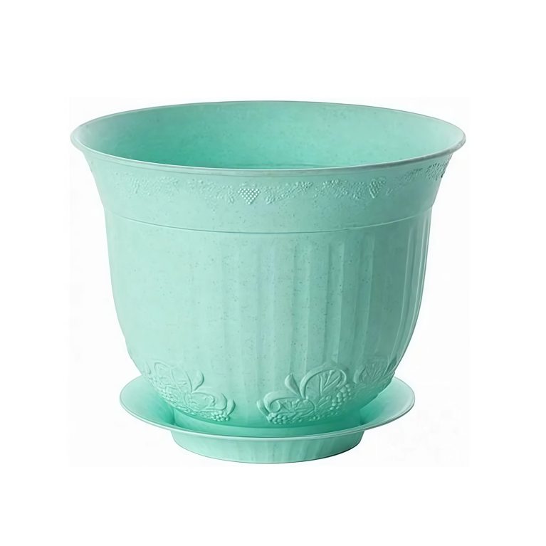 Кашпо АНГАРА 1,5л. зеленый с поддоном (Ангарск)