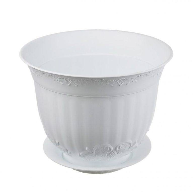 Кашпо АНГАРА 2,5 л. белое с поддоном (Ангарск)