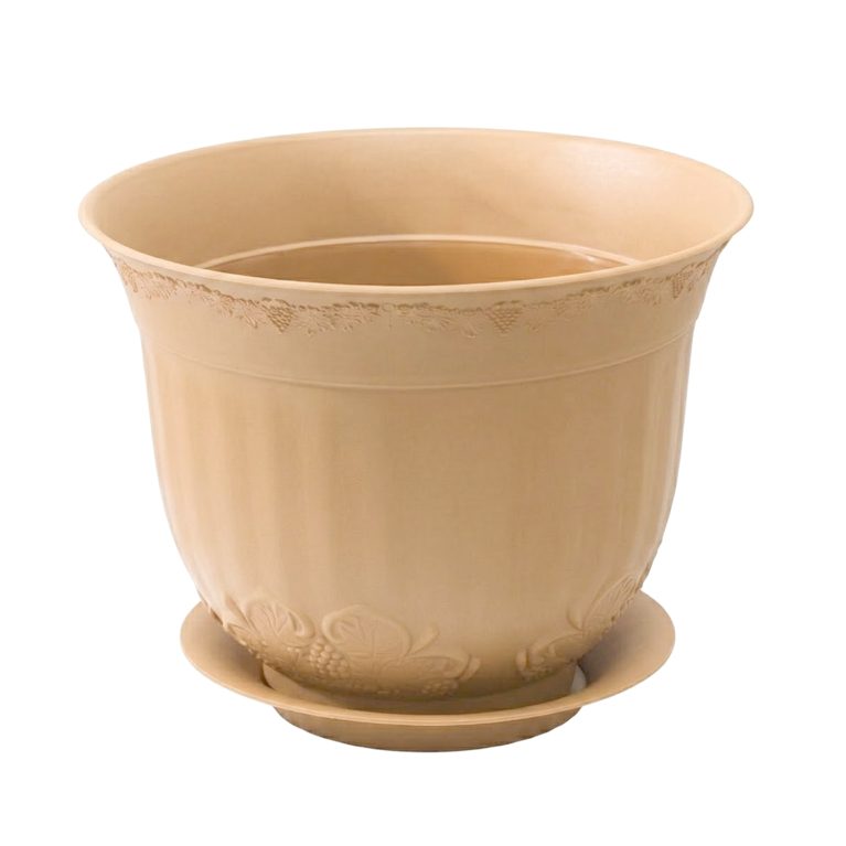 Кашпо АНГАРА 2,5 л. бежевый с поддоном (Ангарск)