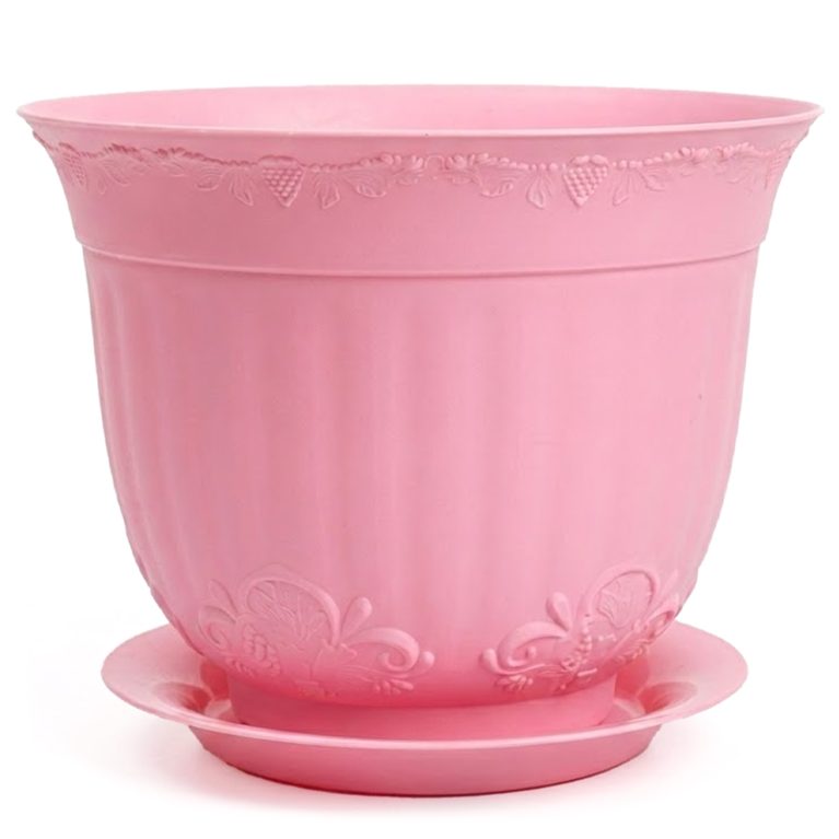 Кашпо АНГАРА 9л розовый с поддоном (Ангарск)