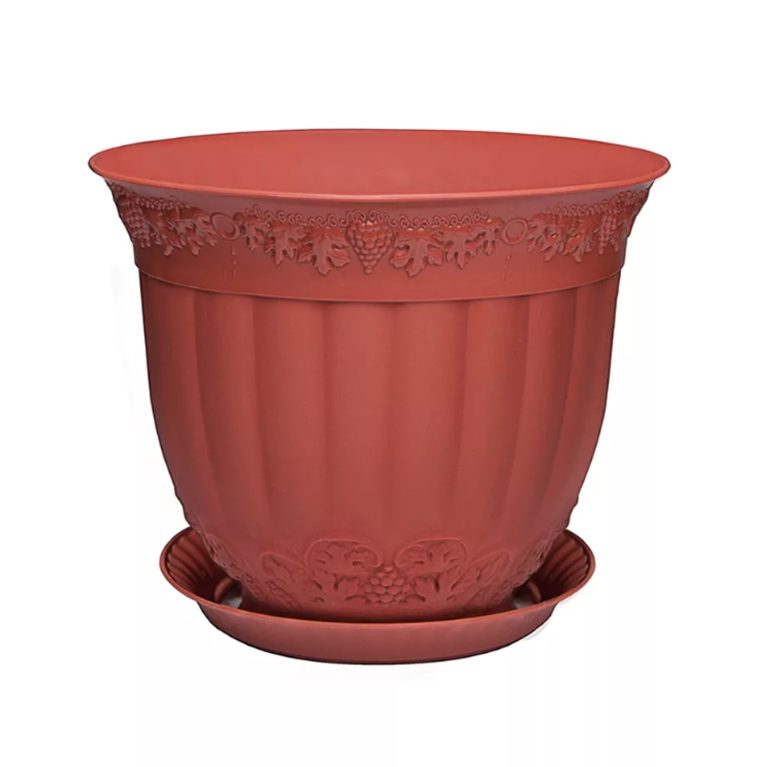 Кашпо «Ангара» терракот с поддоном (Ангарск), 2,5 л