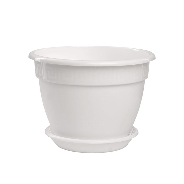 Кашпо АНТИК 1.6л, белый, с поддоном