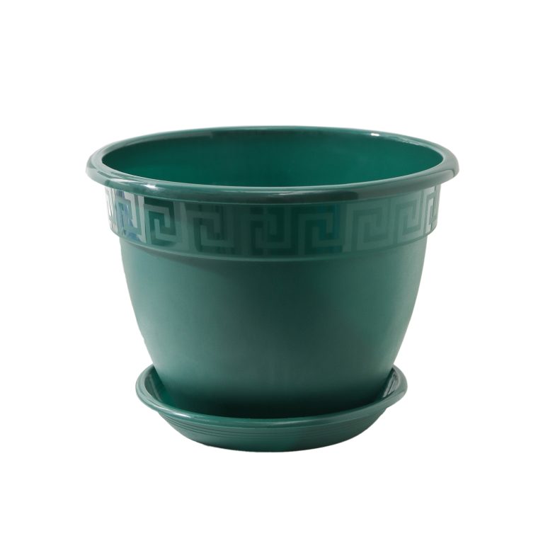 Кашпо АНТИК 1.6л, малахит, с поддоном