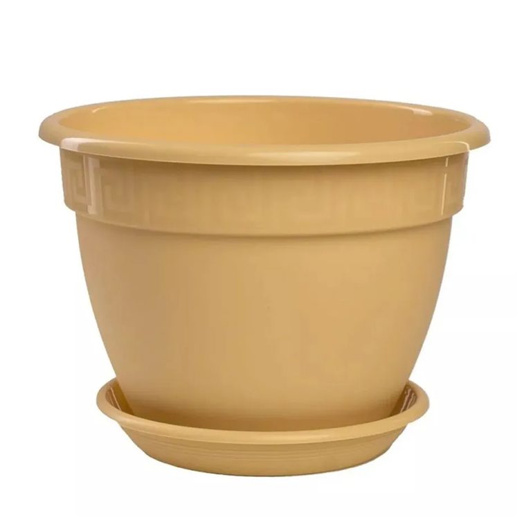 Кашпо Антик 2.6л, крем, с поддоном