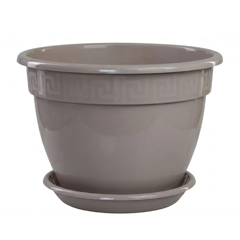 Кашпо Антик 3, 6 л, фраппе, с поддоном, 5Plast