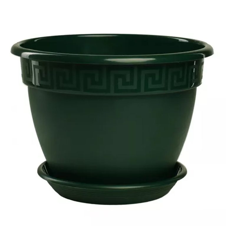 Кашпо Антик 4,9 л, малахит с поддоном