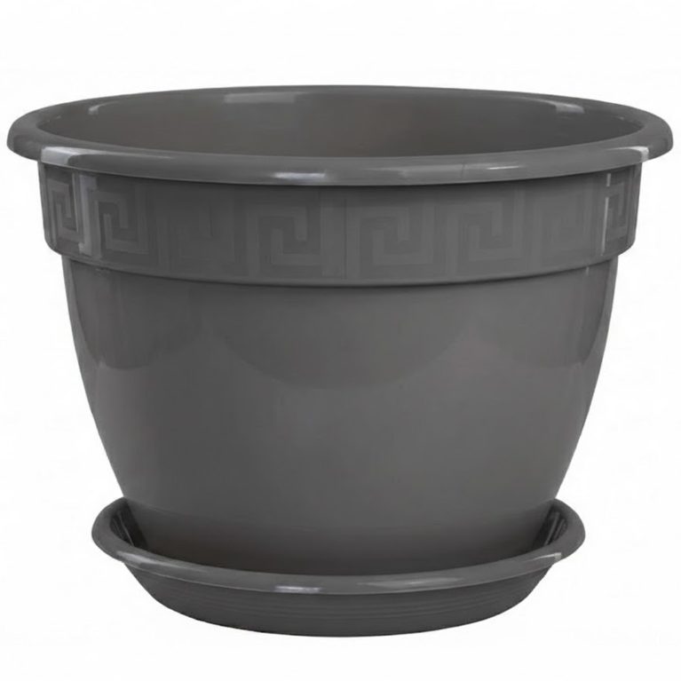 Кашпо Антик 7,2 л, антрацит, с поддоном