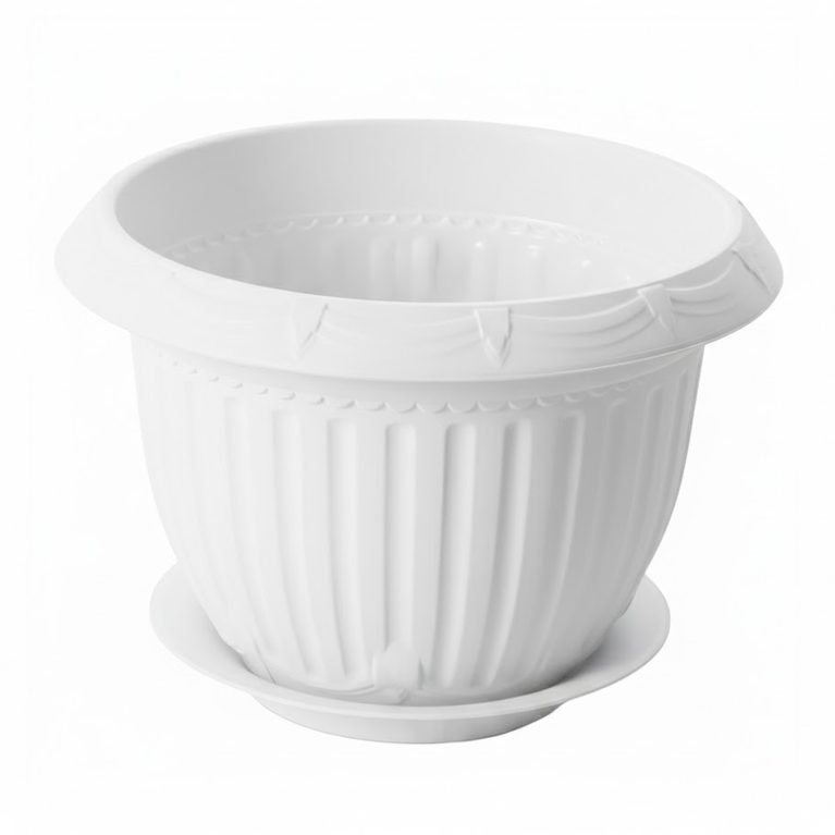 Кашпо Байкал (6л) белый с поддоном 1,5 (Ангарск)