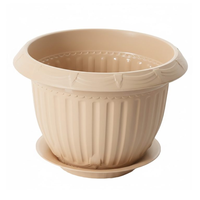 Кашпо Байкал (6л) беж с поддоном 1,5 (Ангарск)