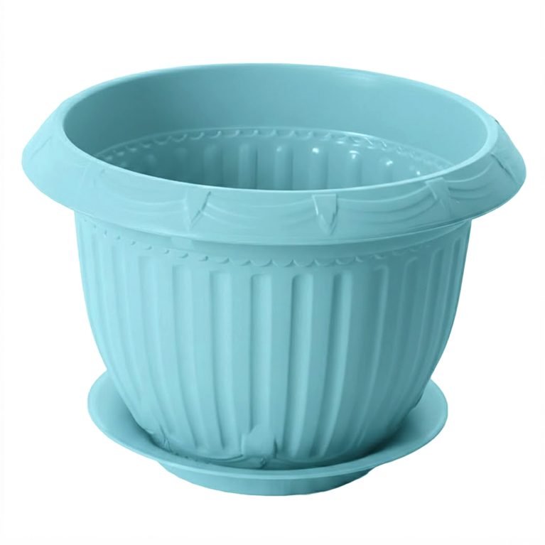 Кашпо Байкал (8л) голубой с поддоном 1,5 (Ангарск)