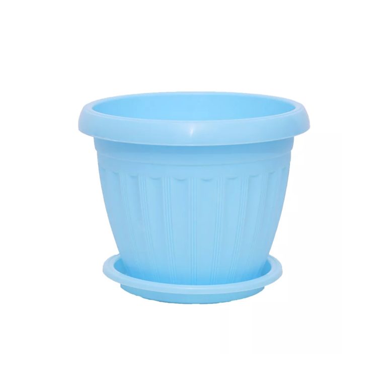 Кашпо Баргузин (1,5 л) голубой с поддоном (Ангарск)