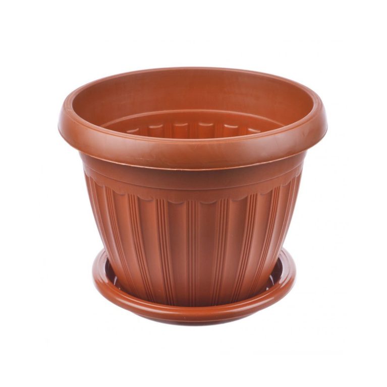 Кашпо Баргузин (2,5л) терракот с поддоном (Ангарск)