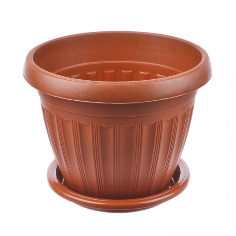 Кашпо Баргузин (4,5 л) терра с поддоном (Ангарск)