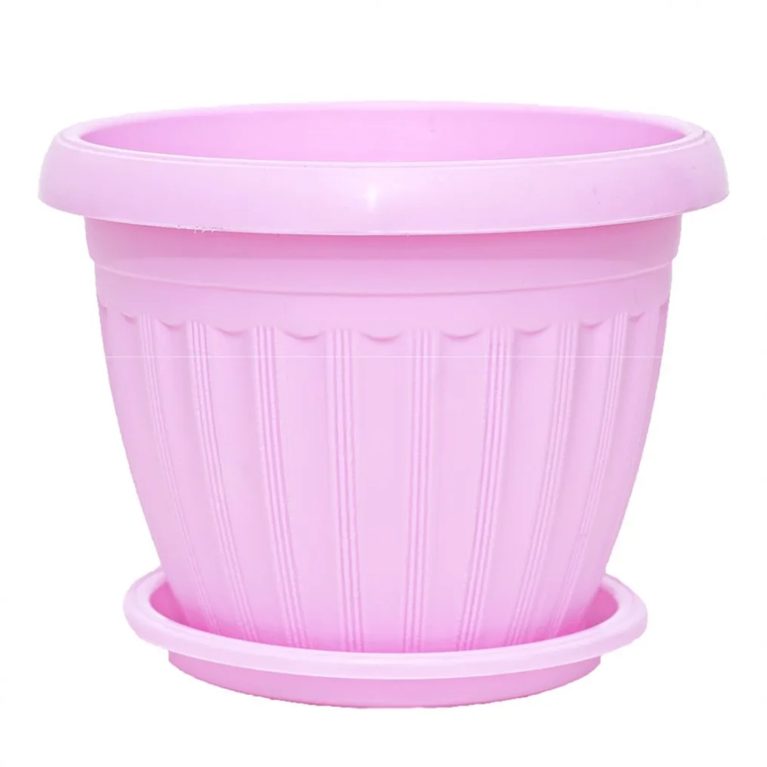 Кашпо Баргузин (6,5 л) розовый с поддоном (Ангарск)