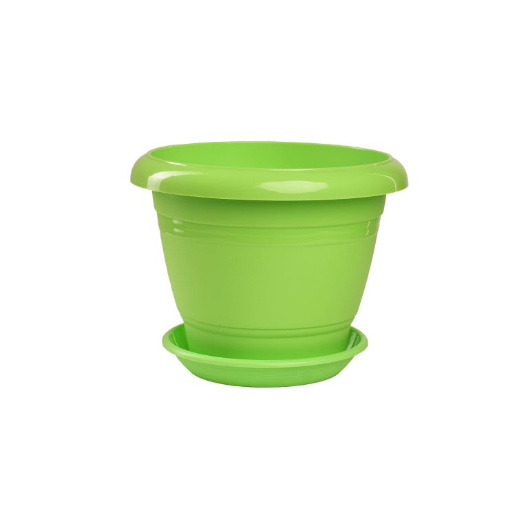 Кашпо ФЕСТОНА 1.6л, зелёный, с поддоном, 5Plast