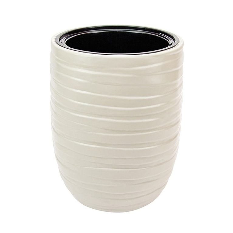 Кашпо ЛАЙН кремовый 350х390 мм со вставкой. 01jpg