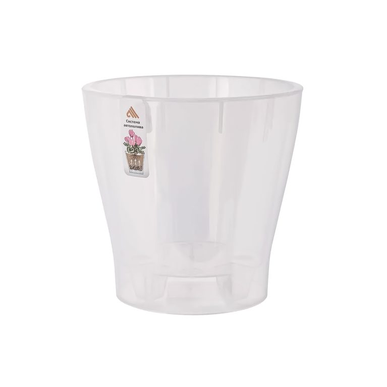 Кашпо ЛЕЯ 3,6л, прозрачное, для орхидей, автополив М7884