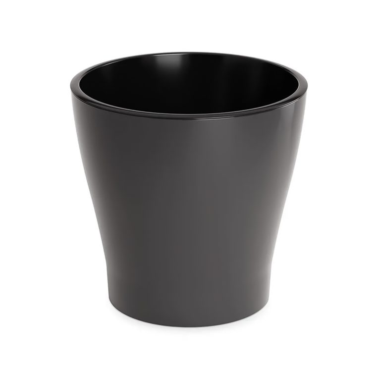 Кашпо ЛЕЯ 5л, графит, двойной с автополивом, М8834