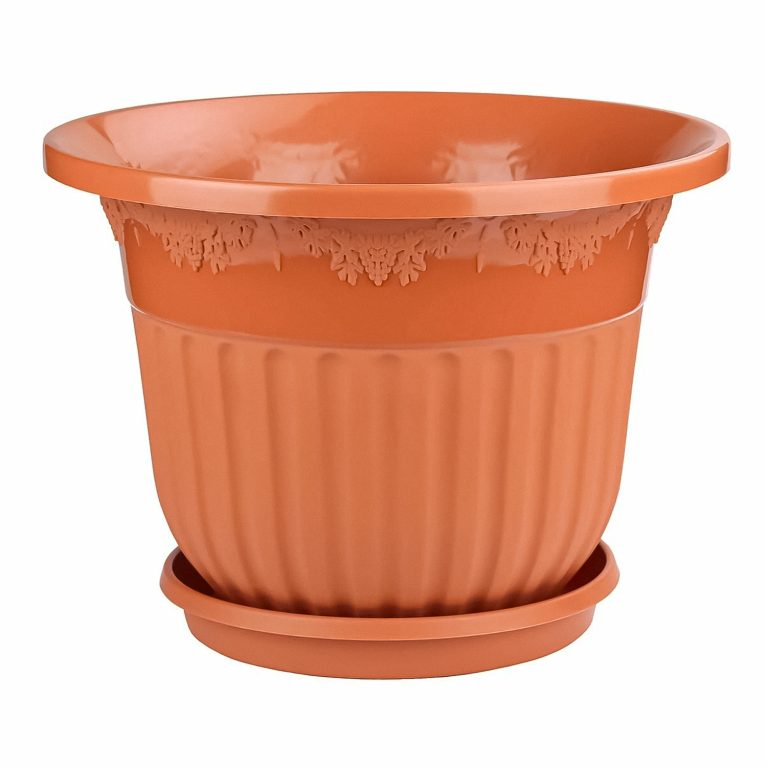 Кашпо ЛОЗАННА 40л коричневый с поддлоном