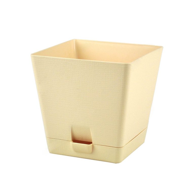 Кашпо LP квадрат с поддоном 1л (бежевый)