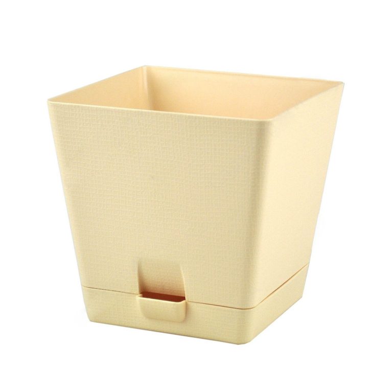 Кашпо LP квадрат с поддоном 2л (бежевый)