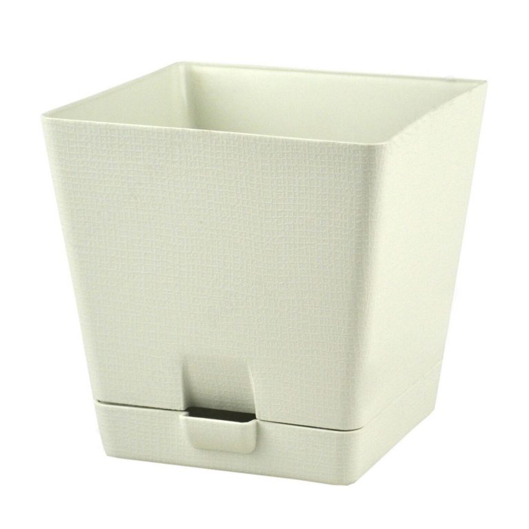 Кашпо LP квадрат с поддоном 3л крем