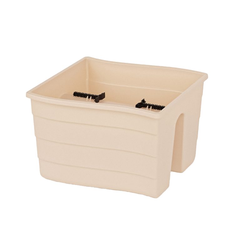 Кашпо навесное на перила 290х290х200мм, малое, бежевый, М8912