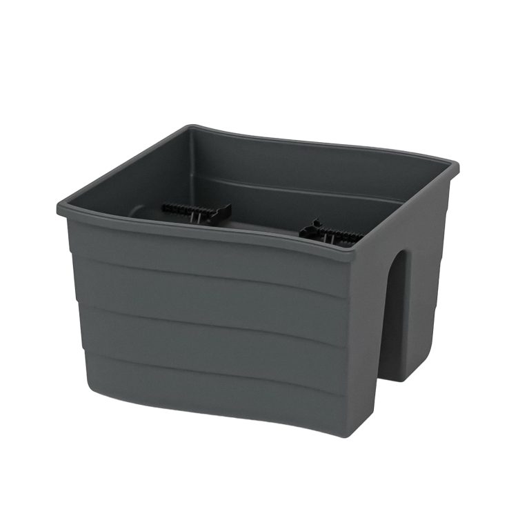 Кашпо навесное на перила 290х290х200мм, малое, графитовый, М9038