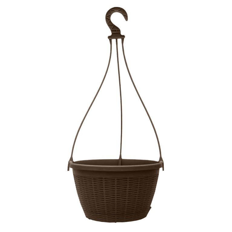 Кашпо подвесное РОТАНГ 4,5л, темно-коричневый арт 8614