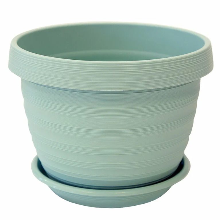 Кашпо Толедо, 4,5л, мята, с поддоном, 5Plast