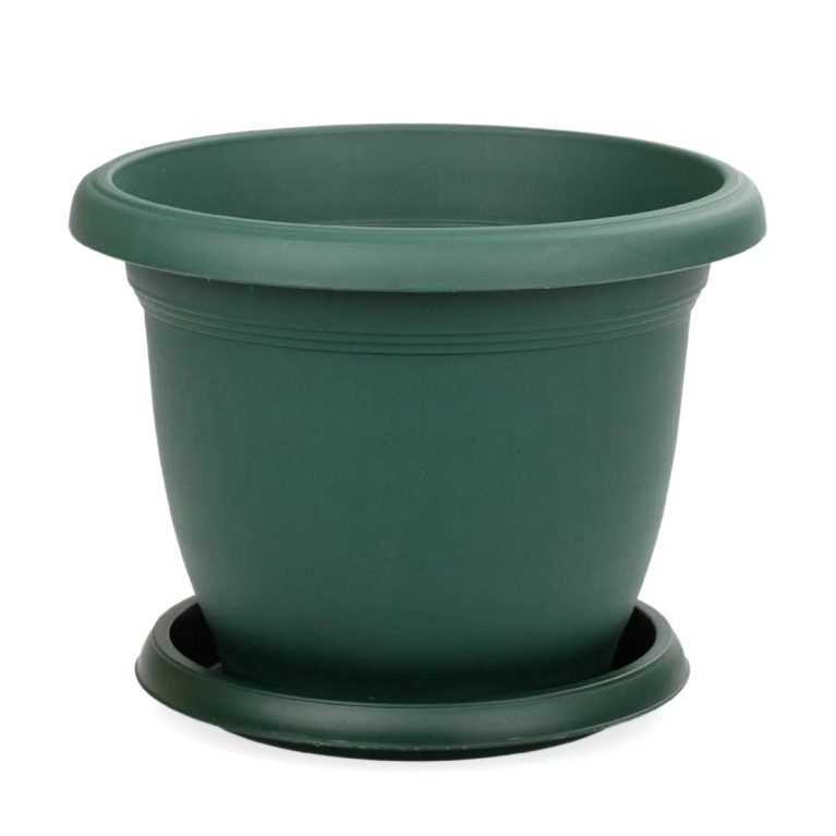 Кашпо ВИЛЛА 54л, зеленый с поддоном, Турция