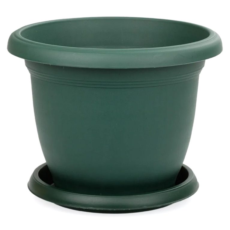 Кашпо ВИЛЛА 76л, зеленый с поддоном, Турция