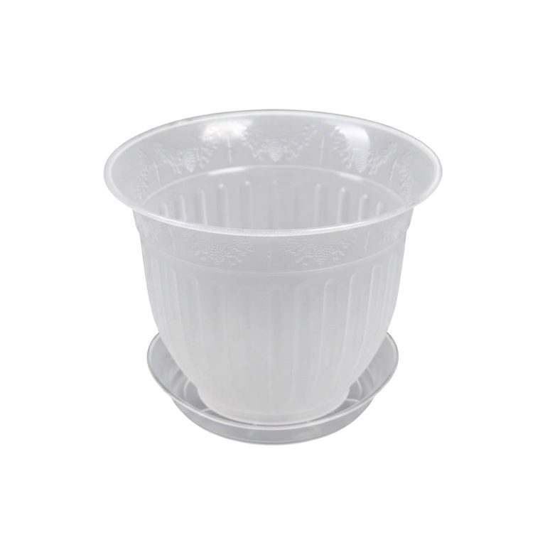 Кашпо ВИНОГРАД 1 л. 160мм прозрачный + поддон