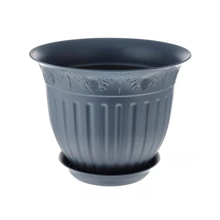 Кашпо ВИНОГРАД 190 мм антрацитт + поддон 160мм