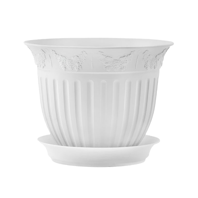 Кашпо ВИНОГРАД 190 мм белый + поддон 160мм