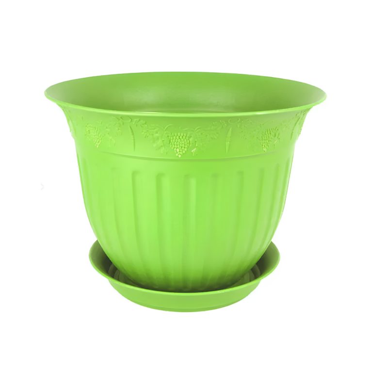 Кашпо ВИНОГРАД 190 мм зеленый + поддон 160мм