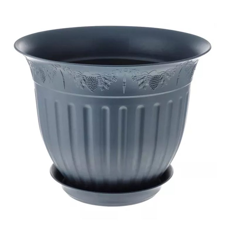 Кашпо ВИНОГРАД 220мм, антрацит + поддон