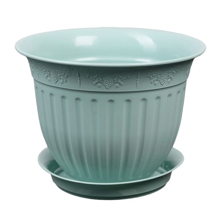 Кашпо ВИНОГРАД 220мм, мята + поддон