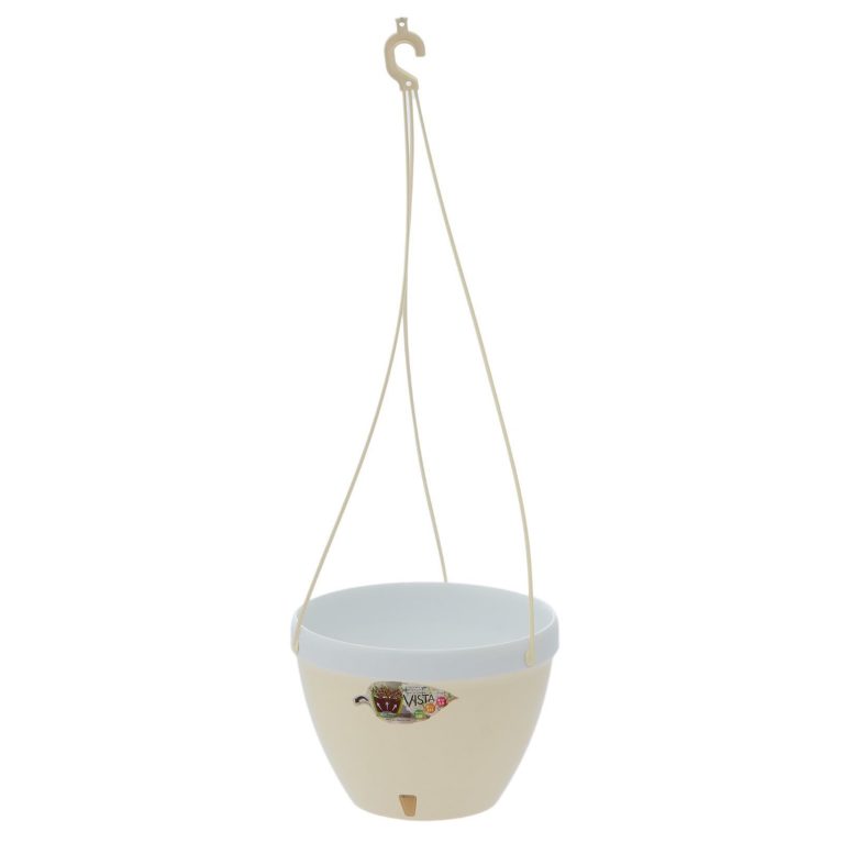 Вазон ВИСТА, 3,8 л, крем-белый, подвесной